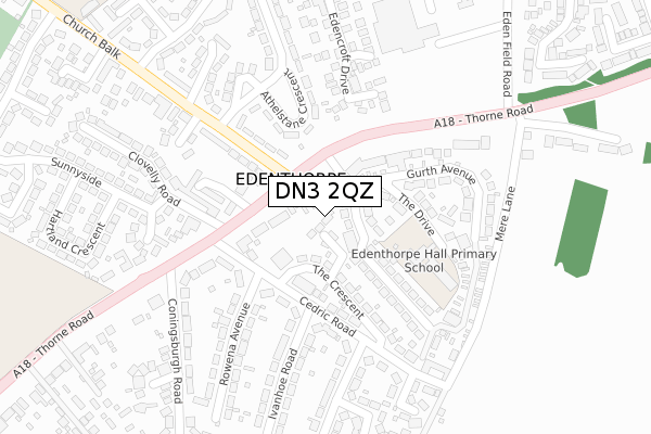 DN3 2QZ map - large scale - OS Open Zoomstack (Ordnance Survey) DN3 2QZ map - large scale - OS Open Zoomstack (Ordnance Survey)