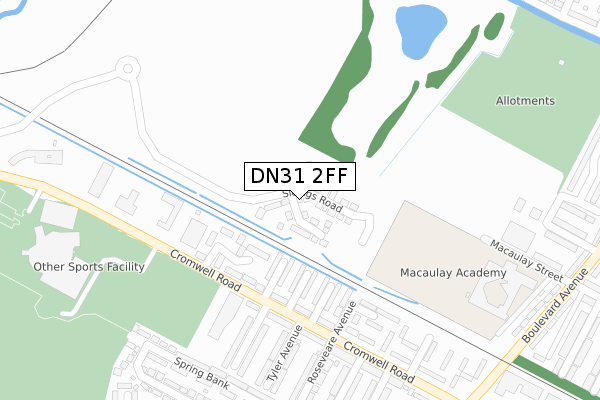 DN31 2FF map - large scale - OS Open Zoomstack (Ordnance Survey)