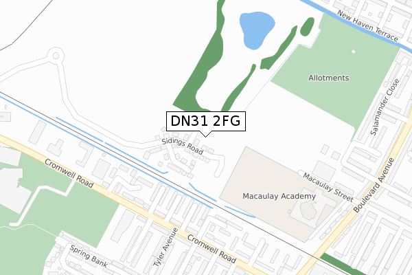 DN31 2FG map - large scale - OS Open Zoomstack (Ordnance Survey)