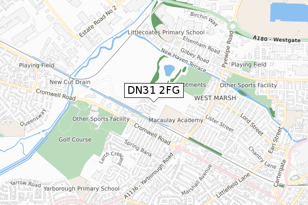 DN31 2FG map - small scale - OS Open Zoomstack (Ordnance Survey)