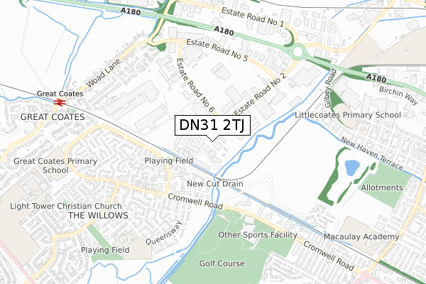 DN31 2TJ map - small scale - OS Open Zoomstack (Ordnance Survey)