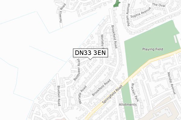DN33 3EN map - large scale - OS Open Zoomstack (Ordnance Survey)