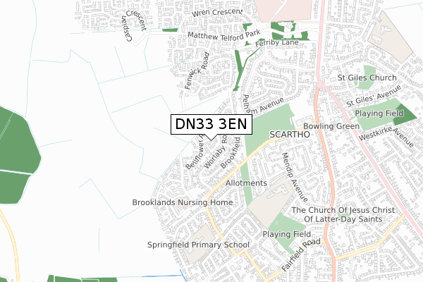 DN33 3EN map - small scale - OS Open Zoomstack (Ordnance Survey)
