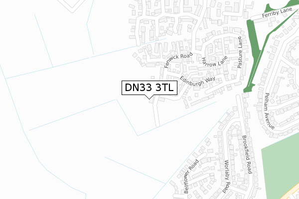 DN33 3TL map - large scale - OS Open Zoomstack (Ordnance Survey)