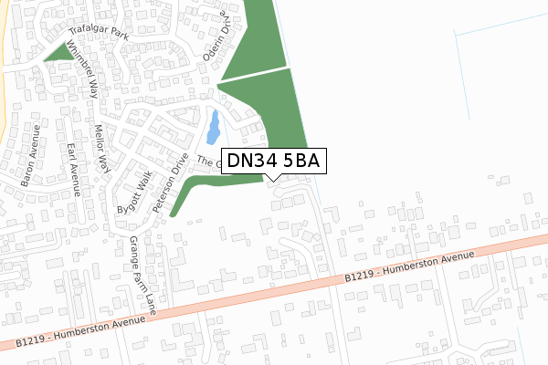 DN34 5BA map - large scale - OS Open Zoomstack (Ordnance Survey)