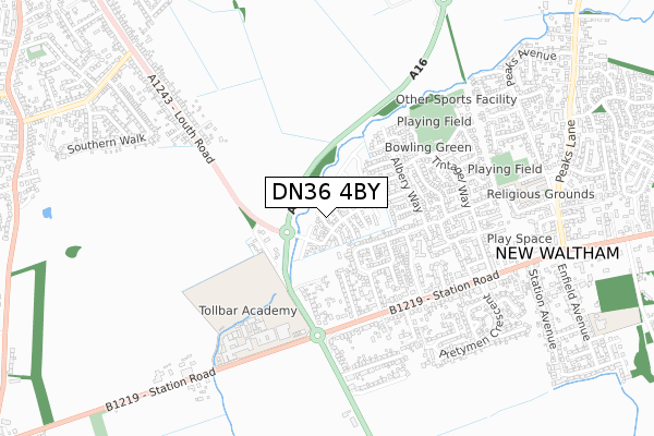 DN36 4BY map - small scale - OS Open Zoomstack (Ordnance Survey)