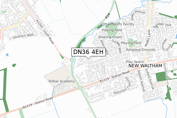 DN36 4EH map - small scale - OS Open Zoomstack (Ordnance Survey)