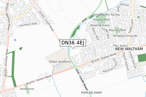 DN36 4EJ map - small scale - OS Open Zoomstack (Ordnance Survey)