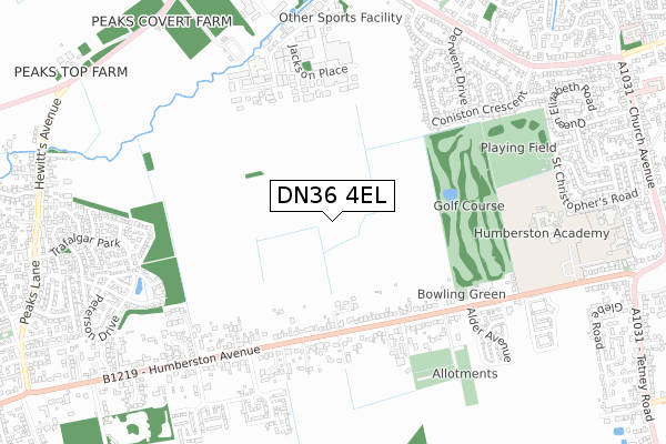DN36 4EL map - small scale - OS Open Zoomstack (Ordnance Survey)