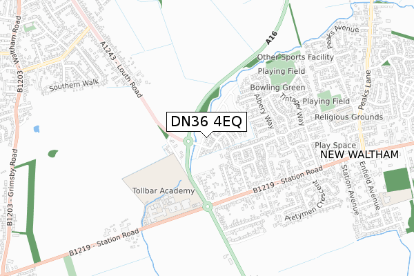 DN36 4EQ map - small scale - OS Open Zoomstack (Ordnance Survey)