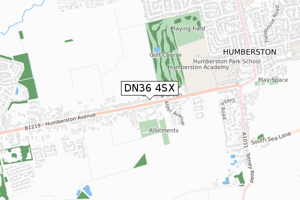 DN36 4SX map - small scale - OS Open Zoomstack (Ordnance Survey)