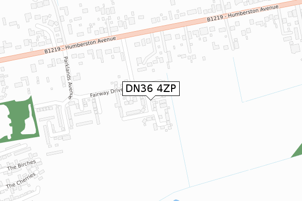 DN36 4ZP map - large scale - OS Open Zoomstack (Ordnance Survey)