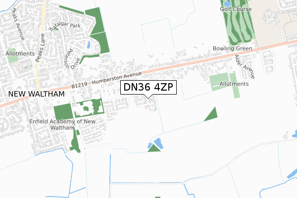 DN36 4ZP map - small scale - OS Open Zoomstack (Ordnance Survey)
