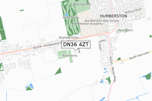 DN36 4ZT map - small scale - OS Open Zoomstack (Ordnance Survey)