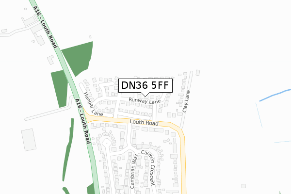 DN36 5FF map - large scale - OS Open Zoomstack (Ordnance Survey)