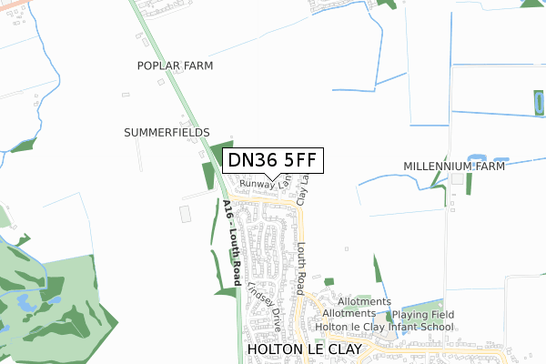 DN36 5FF map - small scale - OS Open Zoomstack (Ordnance Survey)