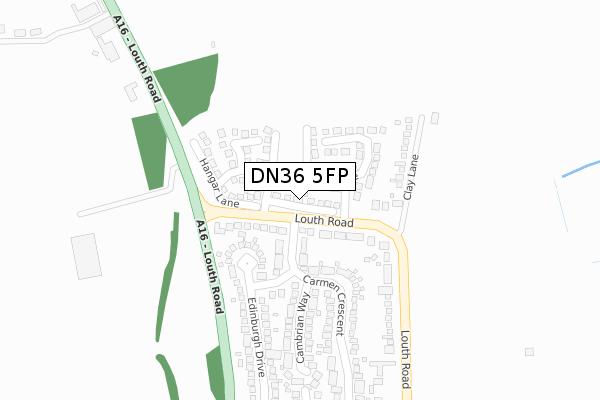 DN36 5FP map - large scale - OS Open Zoomstack (Ordnance Survey)