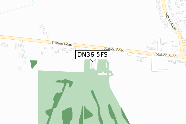 DN36 5FS map - large scale - OS Open Zoomstack (Ordnance Survey)