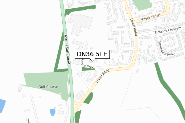 DN36 5LE map - large scale - OS Open Zoomstack (Ordnance Survey)