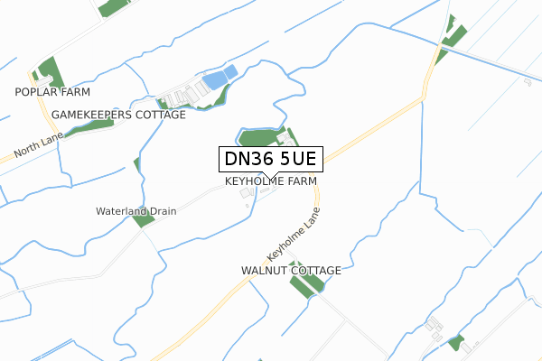 DN36 5UE map - small scale - OS Open Zoomstack (Ordnance Survey)