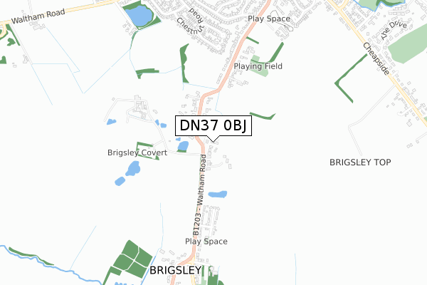 DN37 0BJ map - small scale - OS Open Zoomstack (Ordnance Survey)