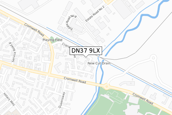 DN37 9LX map - large scale - OS Open Zoomstack (Ordnance Survey)