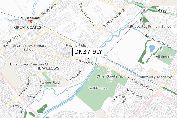 DN37 9LY map - small scale - OS Open Zoomstack (Ordnance Survey)