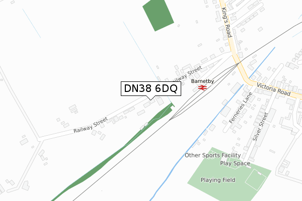 DN38 6DQ map - large scale - OS Open Zoomstack (Ordnance Survey)