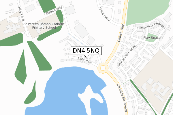 DN4 5NQ map - large scale - OS Open Zoomstack (Ordnance Survey)