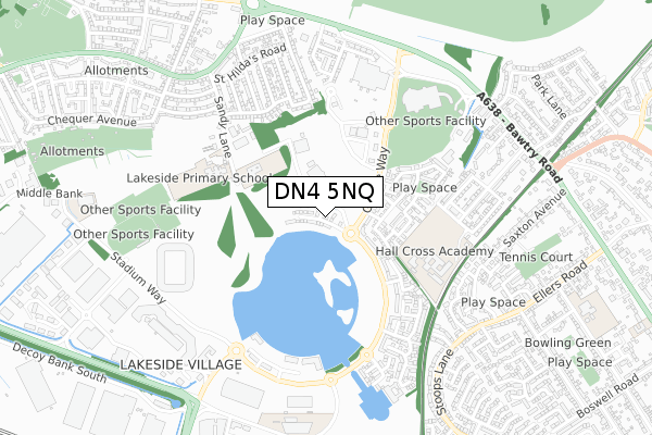 DN4 5NQ map - small scale - OS Open Zoomstack (Ordnance Survey)