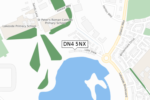 DN4 5NX map - large scale - OS Open Zoomstack (Ordnance Survey)