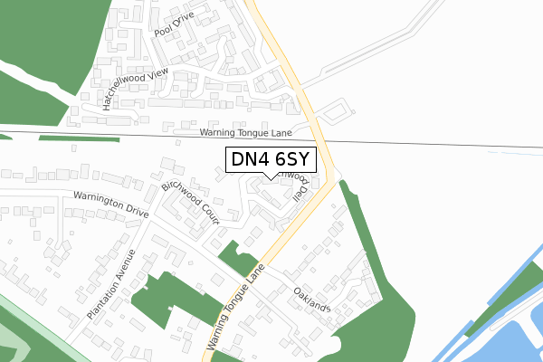 DN4 6SY map - large scale - OS Open Zoomstack (Ordnance Survey)