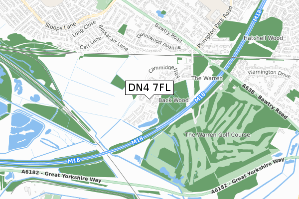 DN4 7FL map - small scale - OS Open Zoomstack (Ordnance Survey) DN4 7FL map - small scale - OS Open Zoomstack (Ordnance Survey)