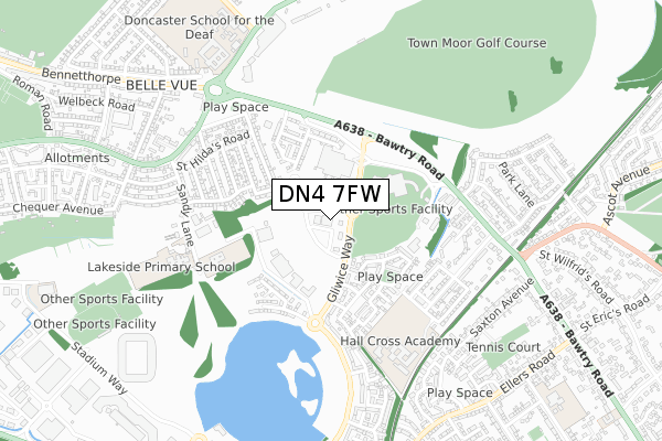 DN4 7FW map - small scale - OS Open Zoomstack (Ordnance Survey) DN4 7FW map - small scale - OS Open Zoomstack (Ordnance Survey)