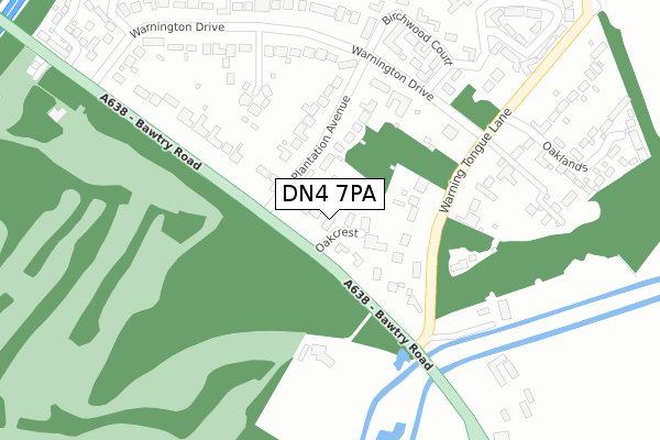 DN4 7PA map - large scale - OS Open Zoomstack (Ordnance Survey)