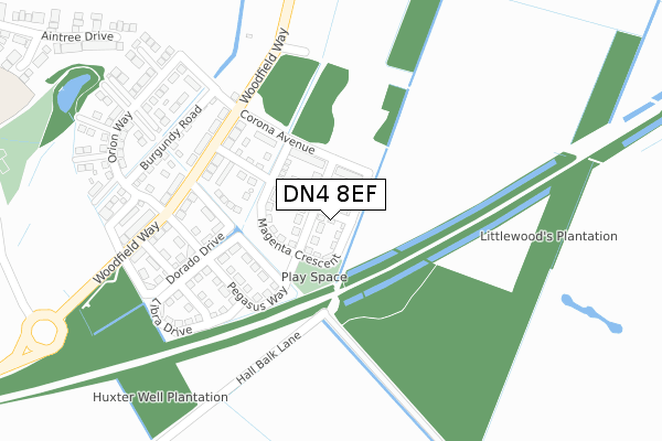 DN4 8EF map - large scale - OS Open Zoomstack (Ordnance Survey) DN4 8EF map - large scale - OS Open Zoomstack (Ordnance Survey)
