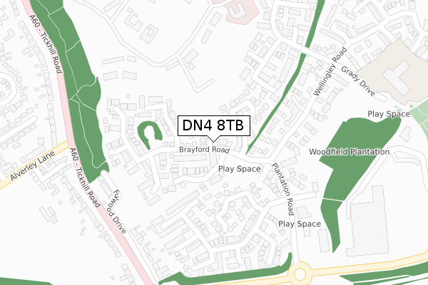 DN4 8TB map - large scale - OS Open Zoomstack (Ordnance Survey)