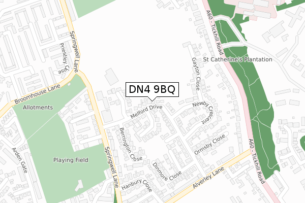 DN4 9BQ map - large scale - OS Open Zoomstack (Ordnance Survey) DN4 9BQ map - large scale - OS Open Zoomstack (Ordnance Survey)