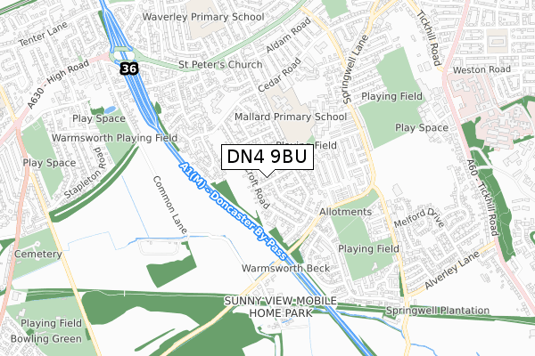 DN4 9BU map - small scale - OS Open Zoomstack (Ordnance Survey) DN4 9BU map - small scale - OS Open Zoomstack (Ordnance Survey)