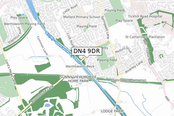 DN4 9DR map - small scale - OS Open Zoomstack (Ordnance Survey) DN4 9DR map - small scale - OS Open Zoomstack (Ordnance Survey)