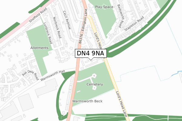 DN4 9NA map - large scale - OS Open Zoomstack (Ordnance Survey) DN4 9NA map - large scale - OS Open Zoomstack (Ordnance Survey)