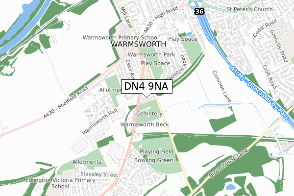 DN4 9NA map - small scale - OS Open Zoomstack (Ordnance Survey) DN4 9NA map - small scale - OS Open Zoomstack (Ordnance Survey)