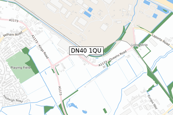 DN40 1QU map - small scale - OS Open Zoomstack (Ordnance Survey)