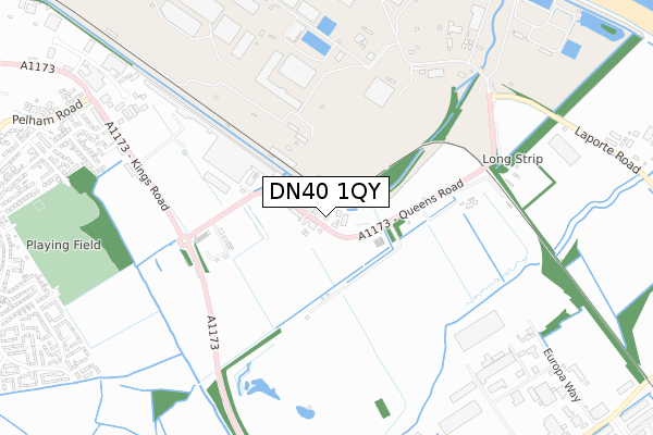 DN40 1QY map - small scale - OS Open Zoomstack (Ordnance Survey)