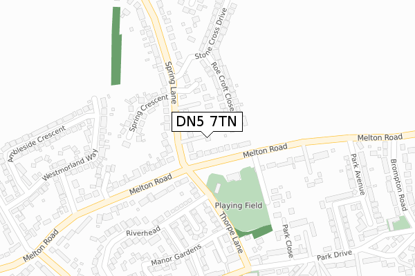 DN5 7TN map - large scale - OS Open Zoomstack (Ordnance Survey) DN5 7TN map - large scale - OS Open Zoomstack (Ordnance Survey)