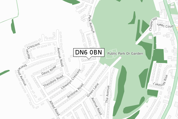 DN6 0BN map - large scale - OS Open Zoomstack (Ordnance Survey)