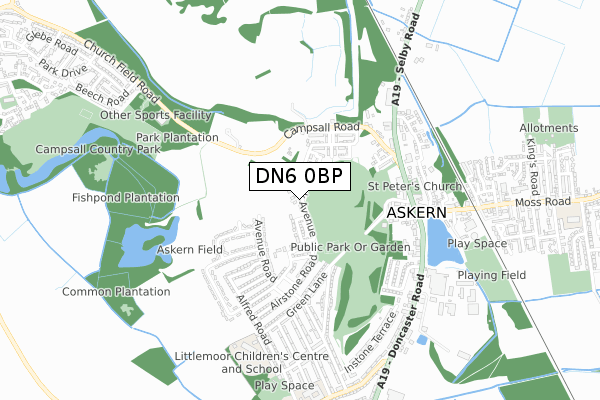 DN6 0BP map - small scale - OS Open Zoomstack (Ordnance Survey)