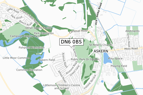 DN6 0BS map - small scale - OS Open Zoomstack (Ordnance Survey)