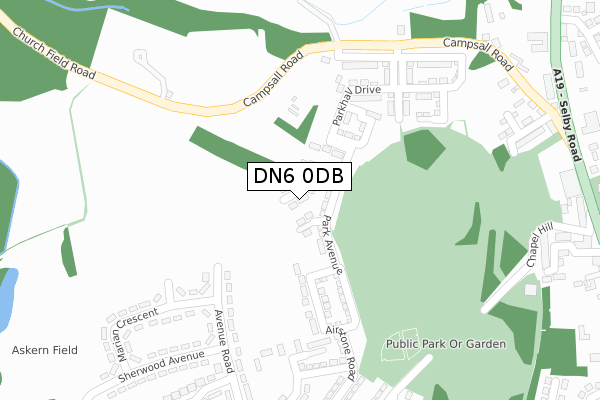 DN6 0DB map - large scale - OS Open Zoomstack (Ordnance Survey)