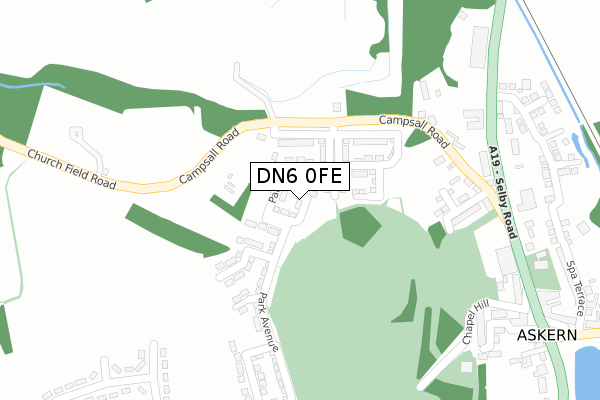 DN6 0FE map - large scale - OS Open Zoomstack (Ordnance Survey)